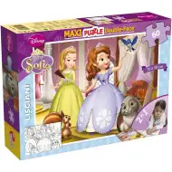 Disney Princezna Sofie 2 v 1 60dílné maxi puzzle a omalovánky 70x50 cm - Lisciani