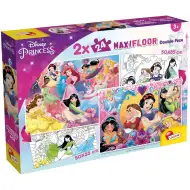 Disney Princezny 2 v 1 2x24dílné maxi puzzle a omalovánky - Lisciani