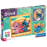 Disney+Stitch a Angel 3x48dílné Supercolor puzzle - Clementoni
