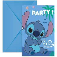Disney Stitch pozvánky na párty, sada 6 ks