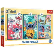 Disney: Stitchův svět 3x80dílné puzzle - Trefl