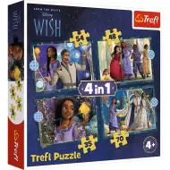 Disney+Wish: Přání 4 v 1 puzzle - Trefl