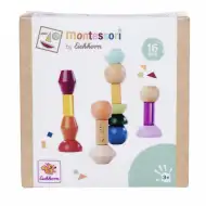 Eichhorn: Dřevěná Montessori věž s tvary – Kreativní balanční hra – Simba Toys
