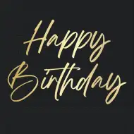 Elegantní narozeninový ubrousek s nápisem "Happy Birthday" – 2vrstvý, 33x33 cm, 20 ks