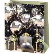 Exkluzivní párty dárková taška s balónky velká 27x14x33cm