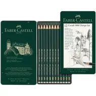 Faber-Castell: 9000 Design grafitová tužka sada v kovové krabičce, 12 ks