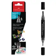 Faber-Castell: Black Edition Shake &amp; Paint dvoustranný černý marker s hroty 3 mm a 1 mm