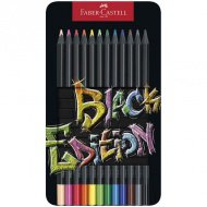 Faber-Castell: Black Edition barevné tužky, sada 12 kusů v kovové krabici