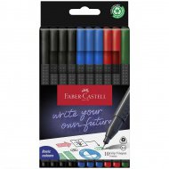 Faber-Castell: GRIP popisovač s hrotem 0,4mm ve 4 barvách, sada 10 kusů