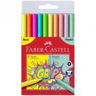 Faber-Castell: Grip neon a pastelové fixy sada 5+5 ks