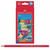 Faber-Castell: Sada akvarelových barevných tužek 12 ks + 1 štětec