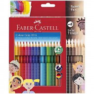 Faber-Castell: Sada barevných tužek GRIP v balení 24 kusů s 6 tužkami barvy pleti