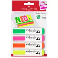 Faber-Castell: Sada neonových textilních fixů, 4 kusy