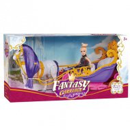 Fantasy Carriage: Pohádková otevřená kočár s koněm a panenkou.