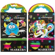Grafix Neon 40 listů omalovánková sada s 5 fixy