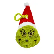 Grinch plyšový přívěsek na klíče s mikulášskou čepicí, 8 cm