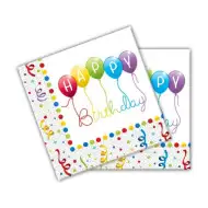 Happy Birthday papírové ubrousky 20ks 33x33cm