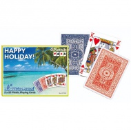 Happy Holiday voděodolné plastové karty na rummy 2×55 ks - Piatnik