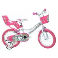 Hello Kitty růžovo-bílý dětský jízdní kolo ve velikosti 16 - Dino Bikes kolo