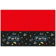 Herní vzorovaný červeno-černý plastový ubrus 120x180 cm