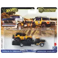 Hot Wheels: Horizon Hauler prémiový transportér aut a Toyota FJ Cruiser autíčko 1/64 - Mattel
