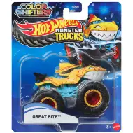 Hot Wheels Monster Truck: Great Bite – měnící barvu autíčko 1/64 - Mattel