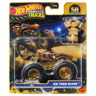 Hot Wheels Monster Trucks: Tiger Shark šampion autíčko s trofejí 1/64 - Mattel