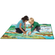 Hrací koberec s motivem zvířecích stanovišť a figurkami zvířat 200x150cm - Melissa &amp; Doug