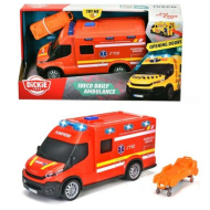 Iveco červená sanitka se světlem a zvukem 18 cm - Dickie Toys