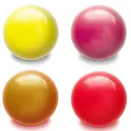 Jednobarevný fluo gumový míč 14 cm v různých barvách.