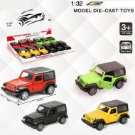 Jeep Wrangler kovový model auta s možností zatahování v několika verzích 1/32