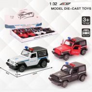 Jeep Wrangler policejní odtahový kovový model auta v několika verzích 1/32