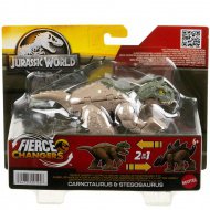 Jurassic World: Fierce Changers - Carnotaurus &amp; Stegosaurus přeměnitelná dinosauří hračka - Mattel