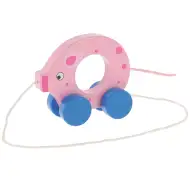 Kolečko prase dřevěná tahací hračka - Trefl