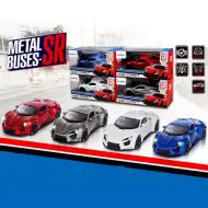 Kovové závodní auto s odpružením, světlem a zvukem 1/43