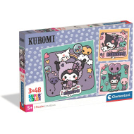 Kuromi 3×48 dílků Super Color puzzle - Clementoni