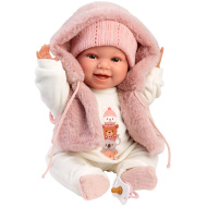 Llorens: Chloe, 38 cm pláčící panenka v růžové vestě