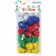 Luna: Barevné pom-pom 15mm kreativní dekorace, balení 60 ks