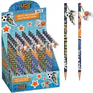 Luna: Chlapecká grafitová tužka s gumou s motivem, ve dvou variantách, 1 ks