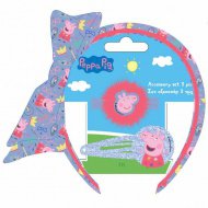 Luna: Peppa Pig doplňky do vlasů s čelenkou, sada 3 ks.