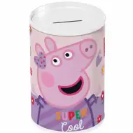 Luna: Peppa Pig válcovitá kovová pokladnička 10x15cm