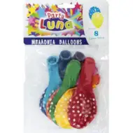 Luna: Sada barevných balónků s květinovým vzorem, 8 kusů