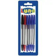Luna: Sada kuličkových per 4ks modrých, 1ks červený, 1ks černý