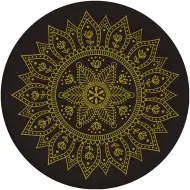 Mandala černo-zlatá 8ks papírový talíř set 23cm