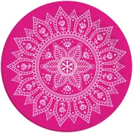 Mandala fuchsiově-bílá 8ks papírový talíř set 23cm