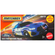 Matchbox: 2025 Ford Mustang Police modré autíčko v papírové krabičce 1/64 – Mattel
