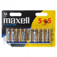 Maxell: Alkalická tužková baterie 1.5V AA LR6 5+5ks v blistrovém balení.