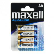 Maxell: Alkalická tužková baterie 1.5V AA LR6 v balení po 4 kusech