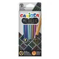 Metalická sada 12 uhlíkových tužek - Carioca