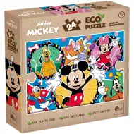 Mickey Mouse a jeho přátelé 2 v 1 24dílné Eco mini puzzle a omalovánky 35x25 cm - Lisciani